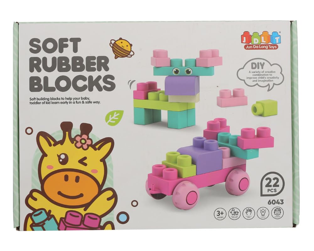 3A Silicone Shapes Building Blocks 22 Pieces For Kids - Multi Color 6043