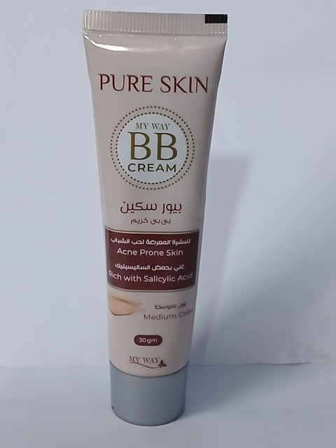 Pure Skin BB Cream For Even Skin Tone & Conceals Blemishes & Reduce Acne & Black Spots Salicylic Acid Rich 30 gm Medium Color Pure Skin BB Cream Salicylic Acid Rich 30 gm Medium