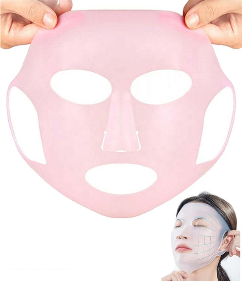 Silicone Sheet Mask Cover Reusable Moisturizing Facial Mask Cover For Sheet Mask Anti-Wrinkle Slow Down The Evaporation Of Mask Essence Face Beauty Tool-L.Pink, 1 Count