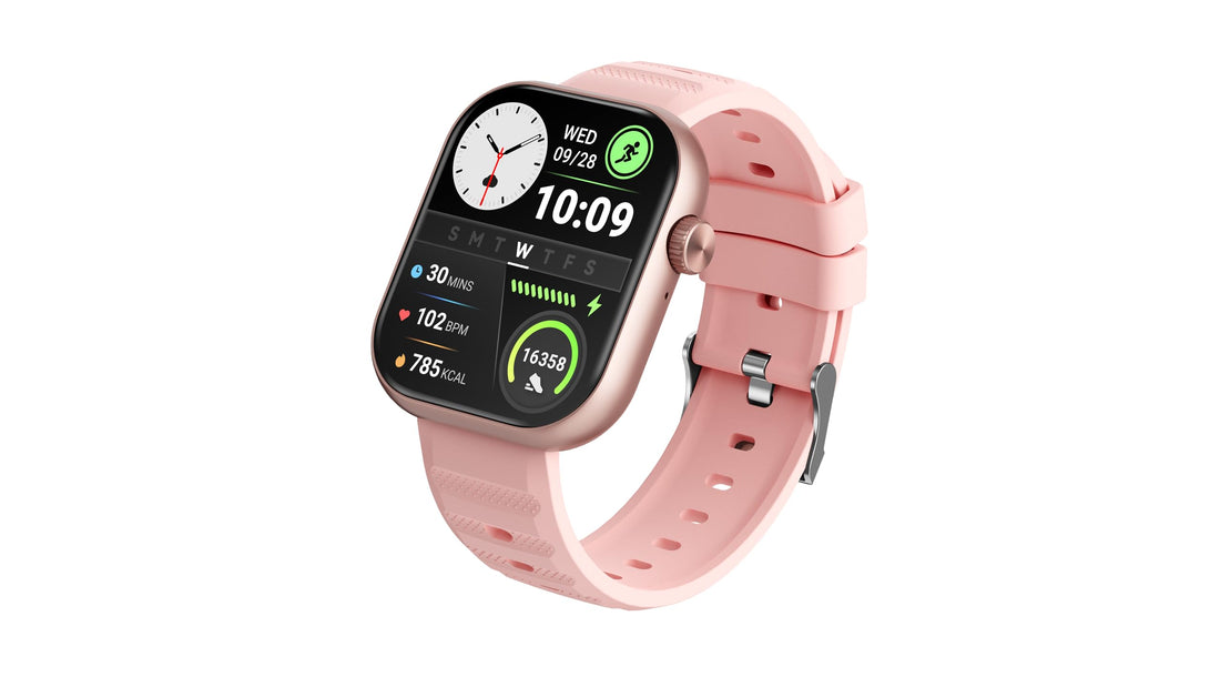 itel O20B (2.4") LCD Display Smart Watch, 480 Nits Brightness, 7 Days Battery Life, Heart Rate & Blood Oxygen Monitoring,12 months warranty, IP68 Waterproof with Multisport Modes (Rose Gold)