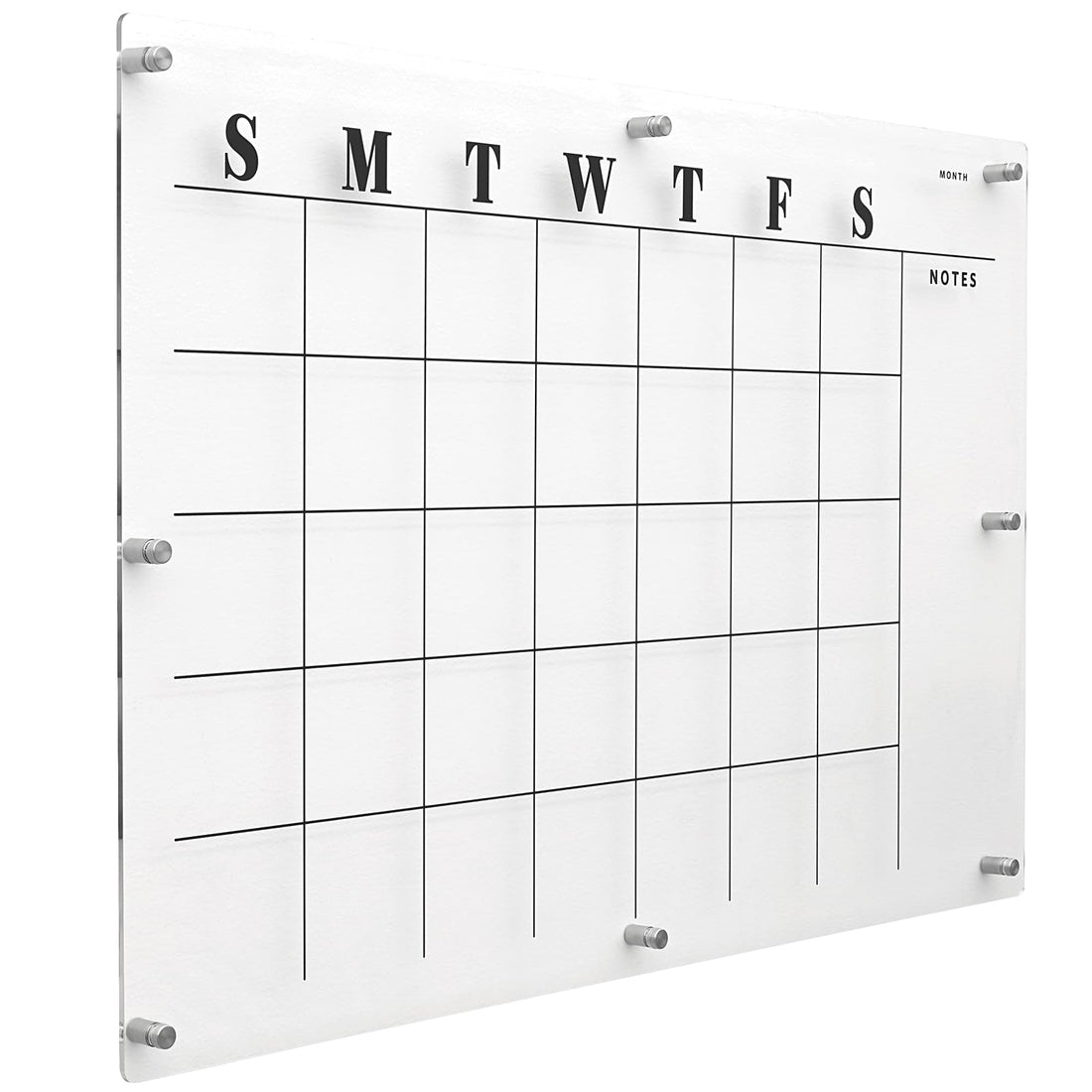 Excello Global Products Ultra-Clear Acrylic Dry Erase Memo Writing Board and Wall Calendar Family Planner 30" x 20"