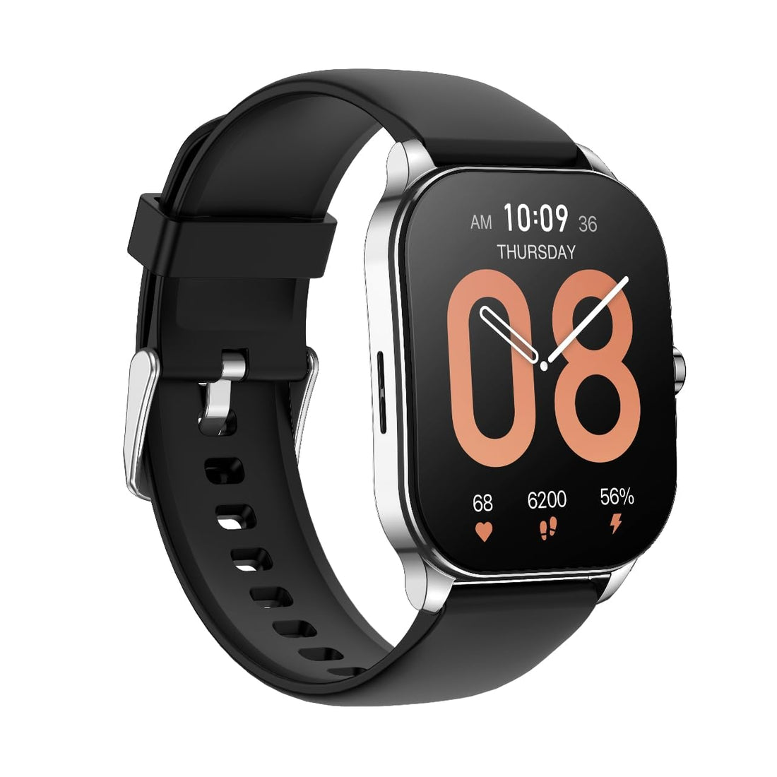 Amazfit Pop 3S Amoled Display Smartwatch, Black/Silver|1 year manufacturer warranty 095