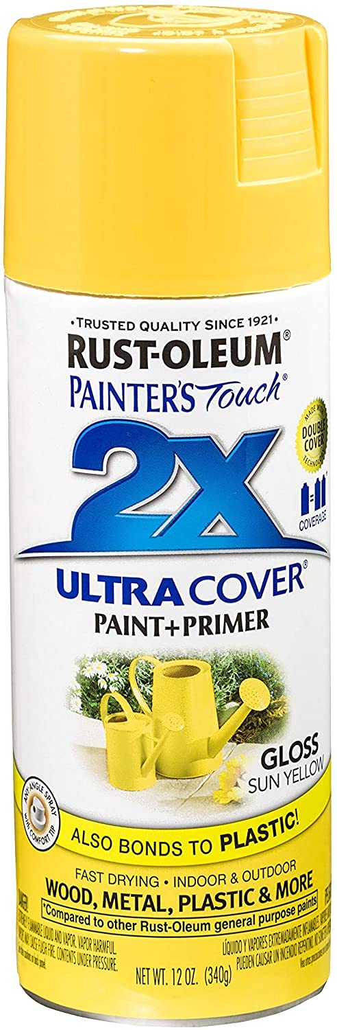 Rust-Oleum Painter’s Touch 249092 12 Ounce Gloss Ultra Cover SUN Yellow Spray