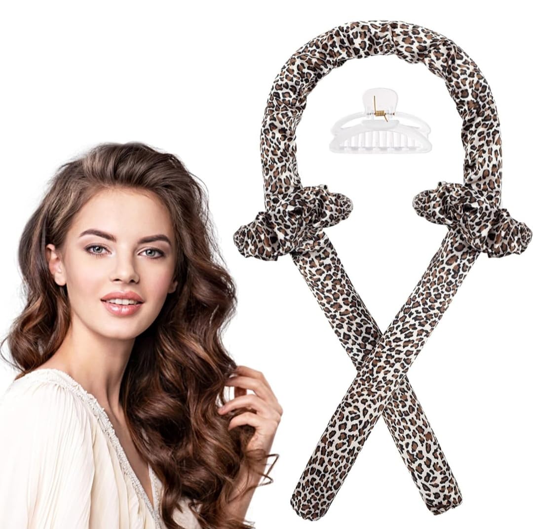Heatless Curly Hair Headband, Natural Soft Wave Curling Rollers with Silk Ribbon for Night Sleep, Non Heat Hair Styling Tools Set for Long and Medium Hair (Multicolor)