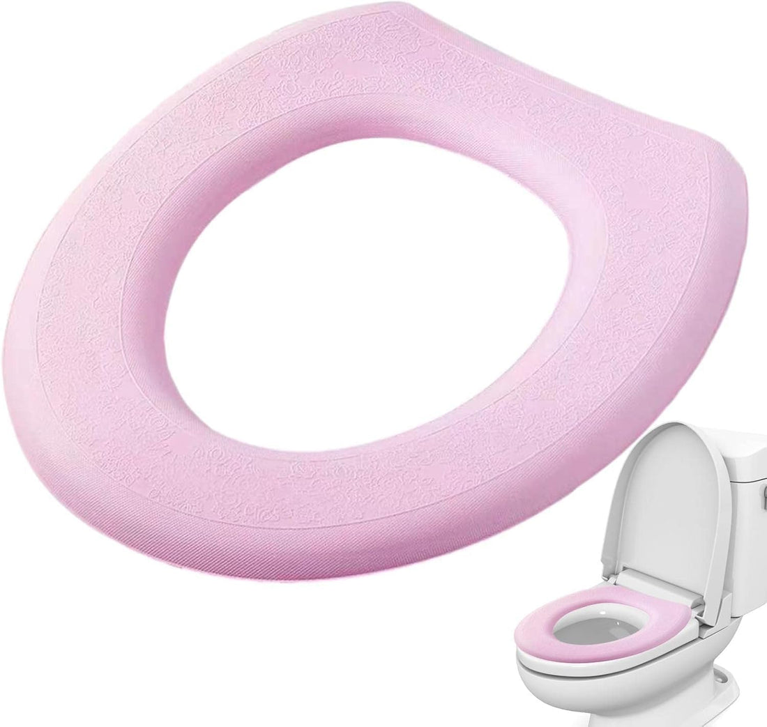 Circle M Toilet Seat Cover, Pink Silicone, Waterproof Universal Fit Design