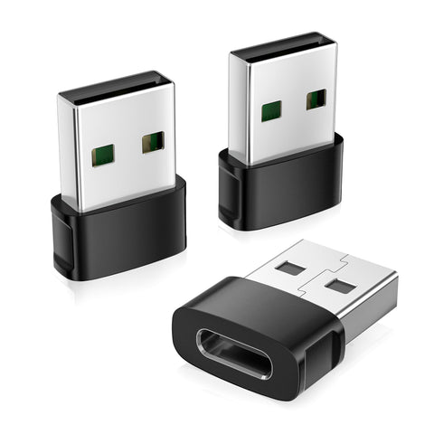 Basesailor for iPhone 17 Air Car Adapter 3Pack,USB to USB C Charger Converter,Type C Female to A Male for New Apple 16e 15 14 Pro Max Plus,iWatch 11,Airpods 4/Pro 3,iPad mini 7,Samsung Galaxy S25 A55
