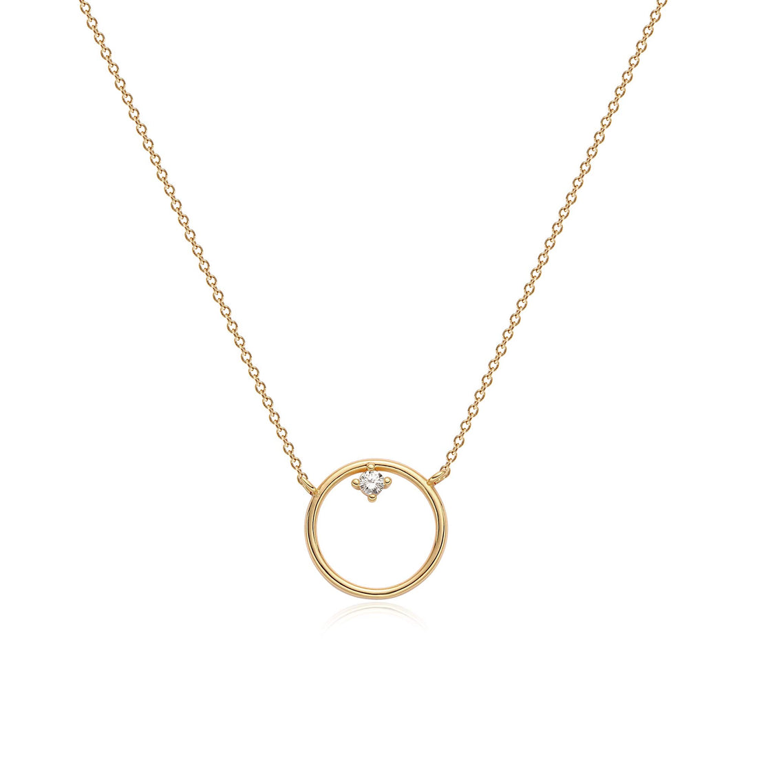 LOYATA Moon Pendant Necklace, 14K Gold Plated Coin Pendant Necklace New Moon Crescent Moon Full Moon Open Circle Hammered Pendant Necklaces for Women