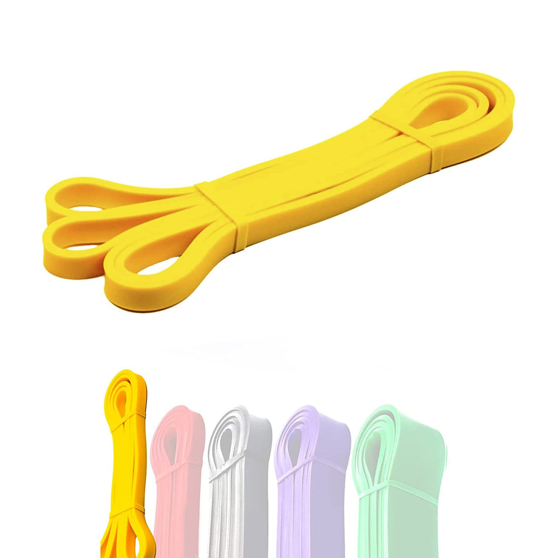 Bonlala Strength Heavy Duty Resistance Stretch Loop Bands for Powerlifting Workout Exercise and Assisted Pull Ups Yellow