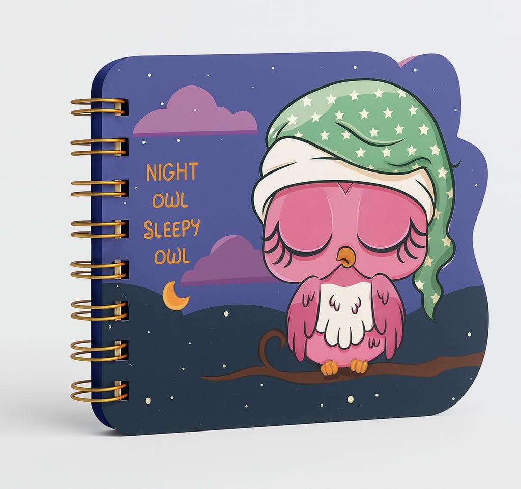 Die Cut Spiral Notebook Owl Design