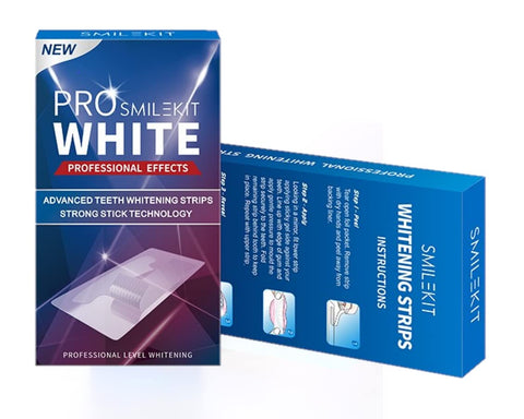 Pro White | Teeth Whitening Strips Professional Effects Whitener kit Removes Stains Whiter Smile Anti-Slip Less Residue Sensitive Enamel Safe Peroxide Free,14 Treatments
