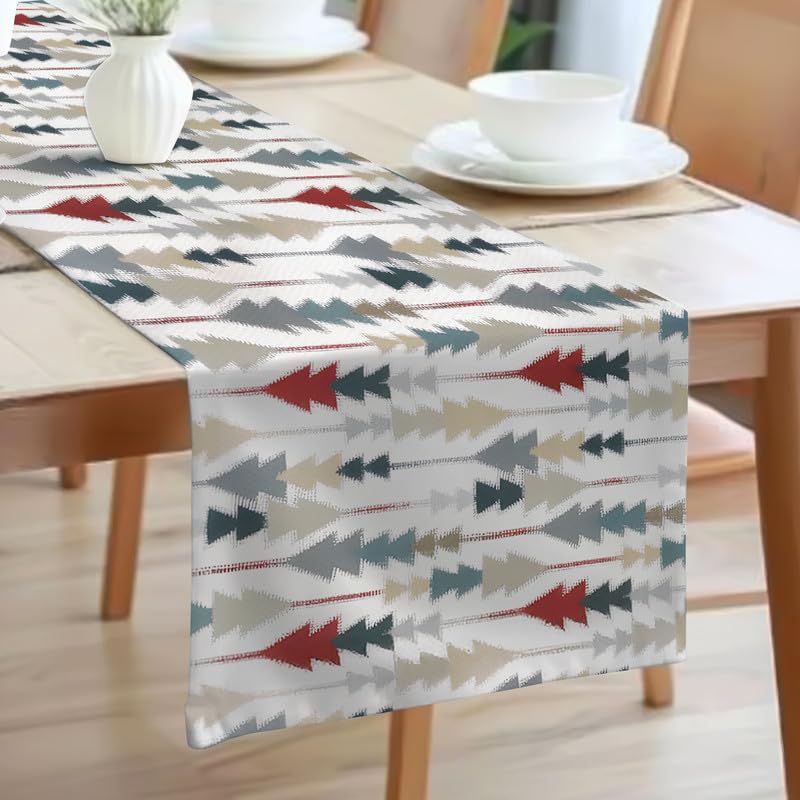 INTEX HOME Sofia Elegance Table Runner – Luxurious Linen Velvet – Design for Dining Room, Coffee Table & Decor – Ideal for Events & Ramadan – 45 x 135 cm – 1 Pc - Burgendy x Biege x Grey