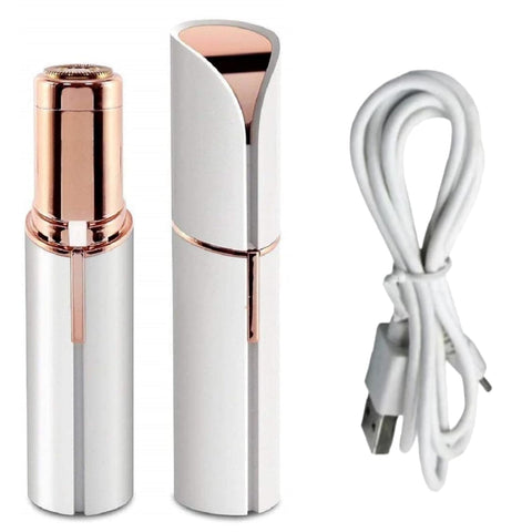 Hair Remover For Women Skincare Lipstick Shape Mini Epilator trimmer Machine for face, Upper Lip, Chin, Eyebrow, etc. with Battery (White)