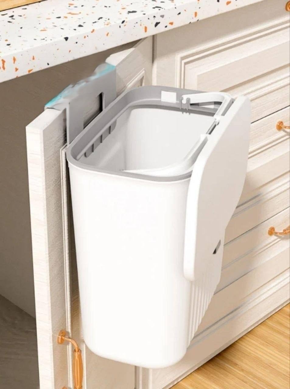 Generic Hanging Kitchen Trash Can, Foldable Design, meduim Capacity, Rolling Basket Food Waste Bin, .A2