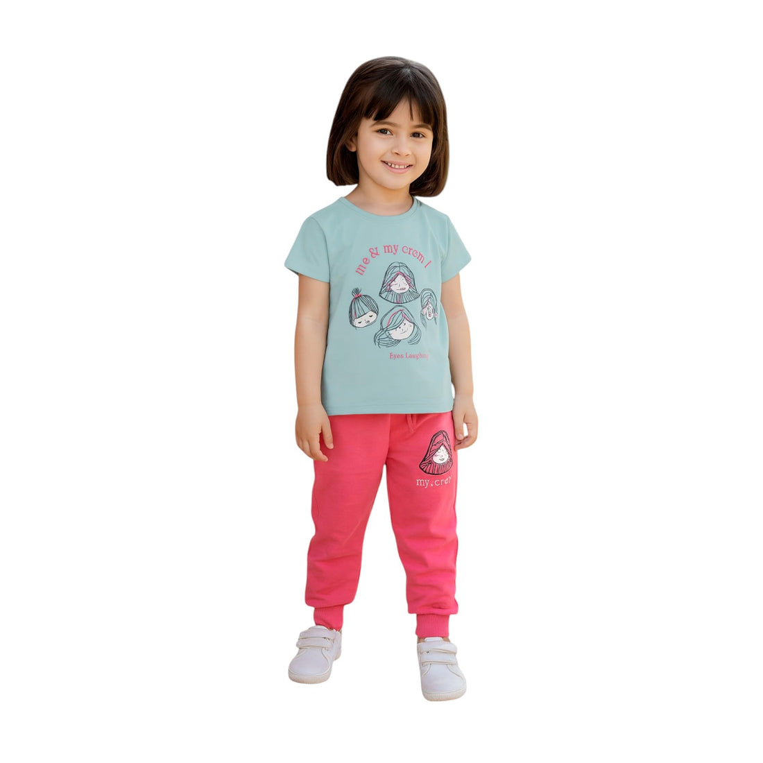 Girls Plain Regular Fit Pajama Set - 2 Pieces For Eid