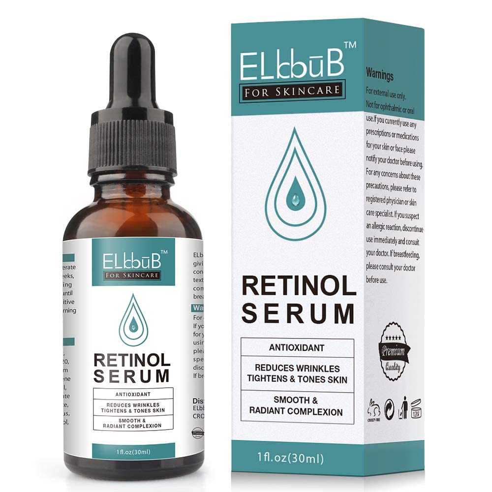 ELBBUB Retinol Serum Retinol Liposome Delivery System Anti Wrinkle Firming Serum with Vitamin C & Vegan Hyaluronic Acid for Face Cleavage and Body