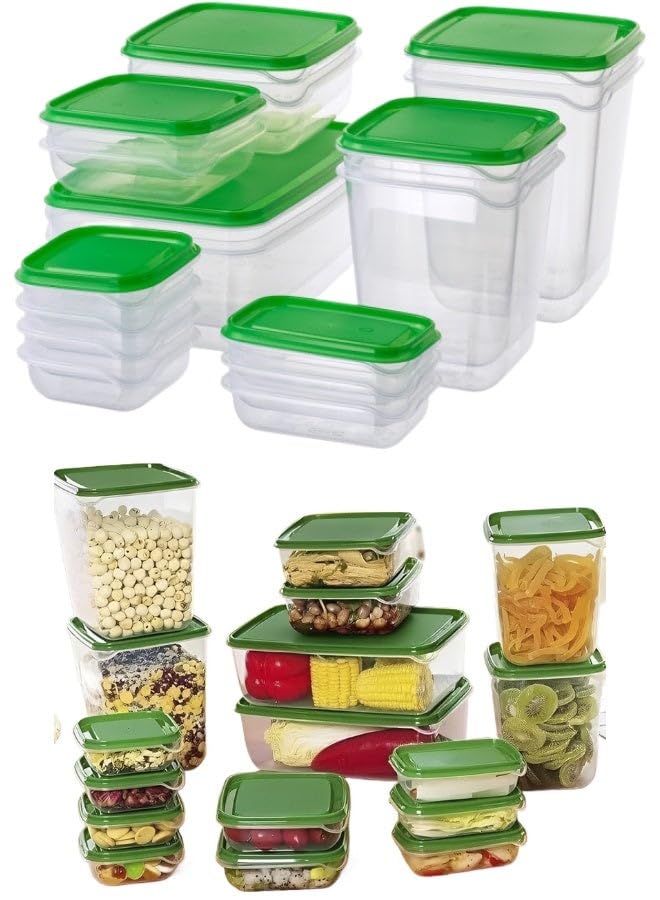 Container, Microwave Boxes Meal Prep Containers, [17 Pack] Plastic Storage Food Containers with Lids, Disposable Bento Box Reuse, Refrigerator Safe, Microwave, Dishwasher Safe