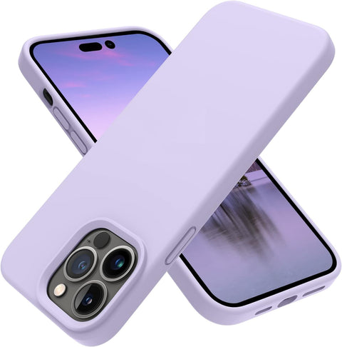 Next store Compatible with iPhone 12 Pro Max Case, Liquid Silicone Case, Full Body Protective Cover, Shockproof, Slim Phone Case, Anti-Scratch Soft Microfiber Lining (Lavender)
