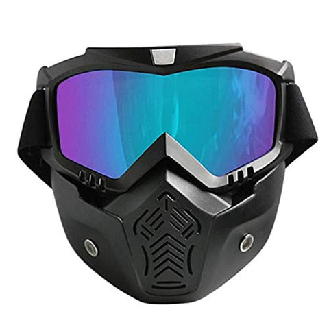 Motorcycle Face Mask with Detachable Goggle