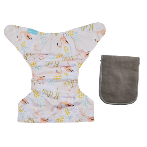 Mix&Max Baby Washable Diapers Printed Flamengo For Unisex-Multicolor