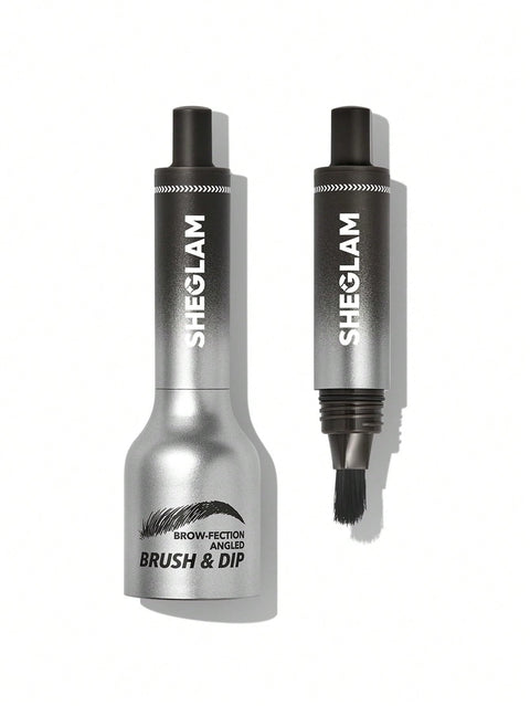 SHEGLAM Brow-Fection Angled Brush & Dip Upgraded Microblading Eyebrow Pen Long Lasting Waterproof Easy To Color-Charcoal
