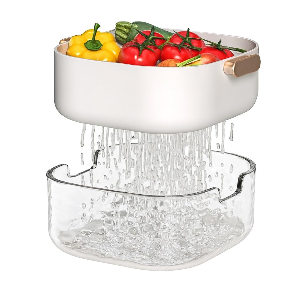 Home Care XX-2496 Acrylic Strainer Reliable Kitchen Utility, Pack of 1 - Clear Acrylic
