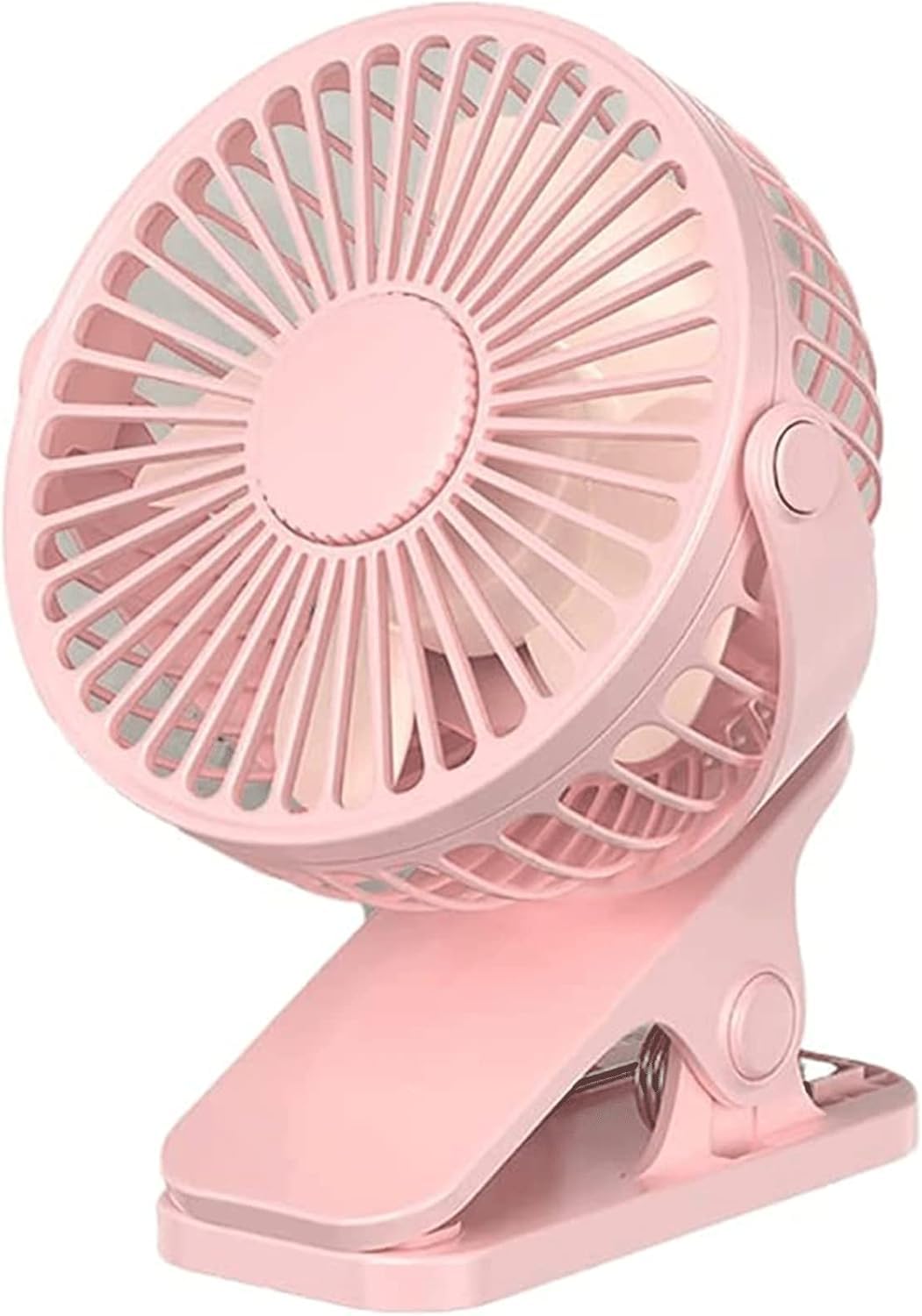 Portable Fan With Clip, USB Rechargeable Mini Desk Fan Quiet Handheld Cooling Fan for Office Dormitory Car Home, Adjustable Desktop Fan With Strong Airflow (Pink)