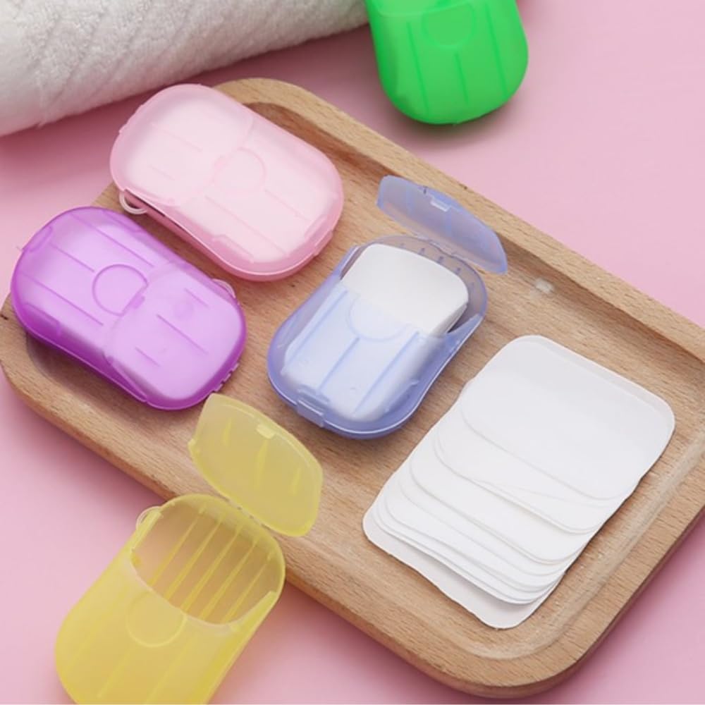 2 Pack (40 Sheets) Portable Travel Mini Soap Paper Disposable Soap Paper for Camping Hiking