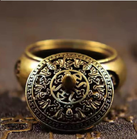 Enjoy an atmosphere of peace and tranquility with our premium Chinese copper incense burner, compact
