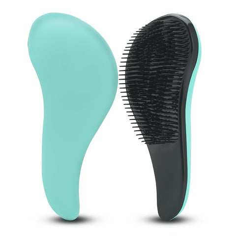 Detangling Hair Brush For Kids And Adults, Gentle Hair Care Brush With Soft Flexible Bristles For Straight, Natural, Curly, Dry, Or Wet Styling, Loosen Knots And Tangles (Light green)