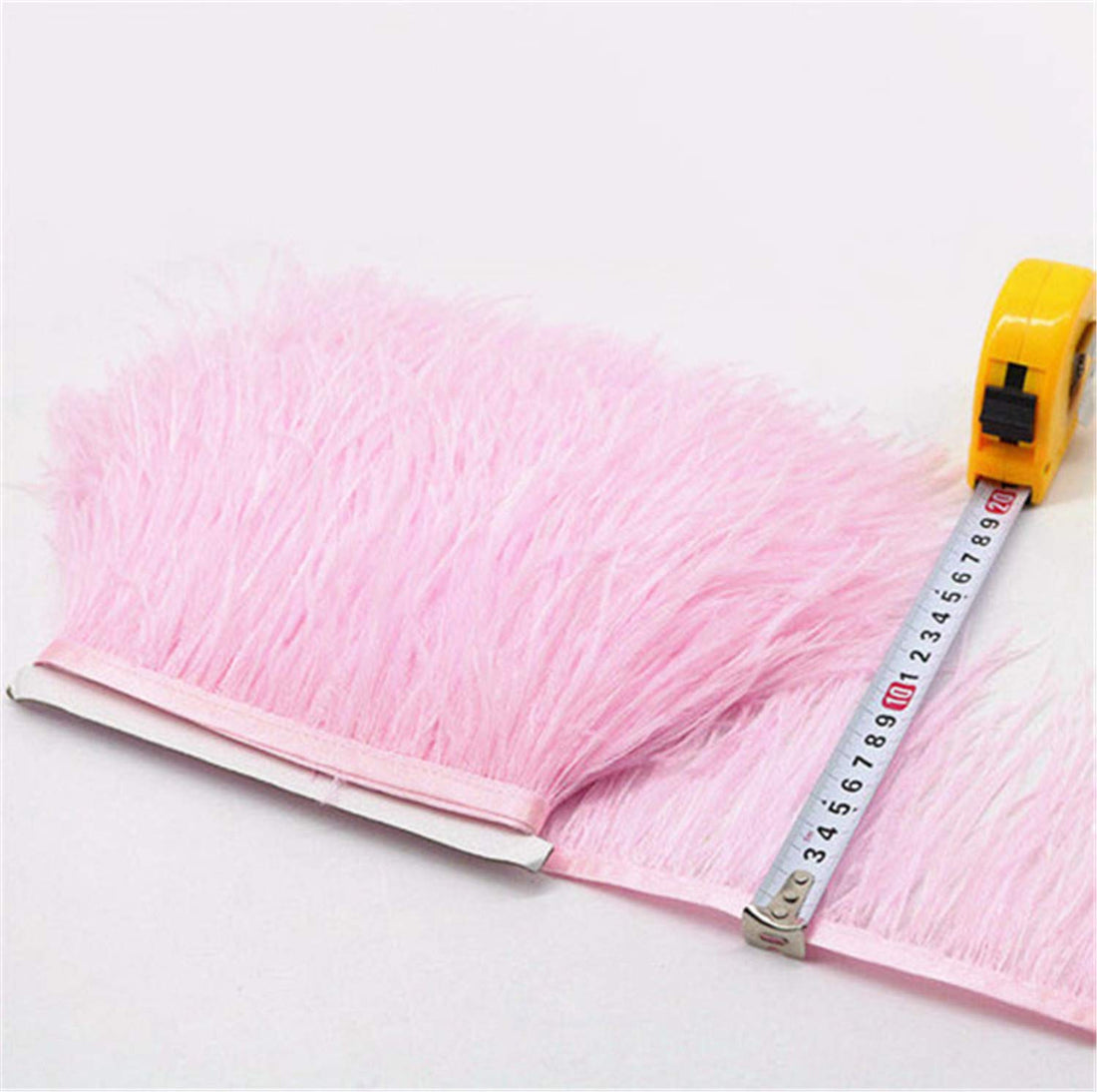 Selene Quality Ostrich Feather Trim for Dress and Hat Crafts - 36 Colors Available - Pink - 5 Meters