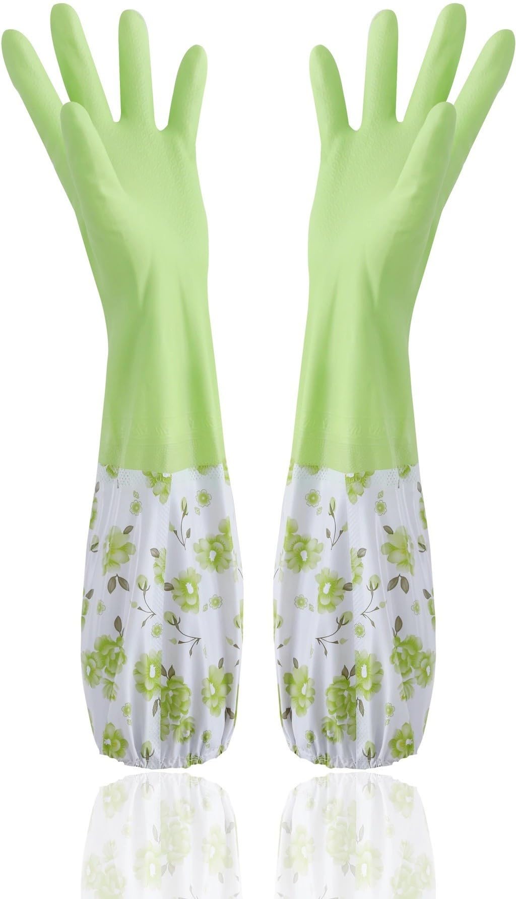 Reusable Rubber Latex PVC Flock lined Long Elbow Hand Gloves Safety Kitchen for Dish-Washing