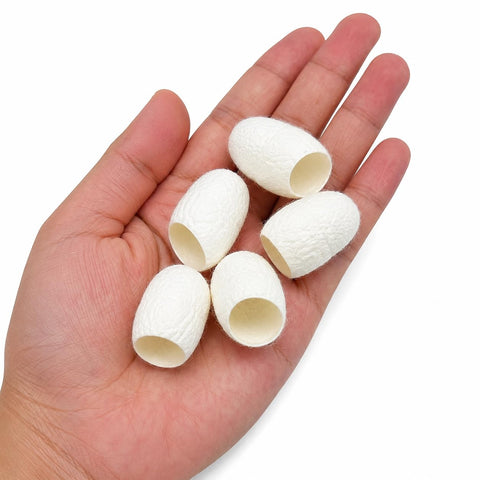 5PCS Natural Silk Cocoon Facial Scrubber for Face Cleansing & Exfoliation – Gentle Deep Pore Cleaner, Blackhead Remover, Finger Cocoon Facial Massage Tool for Smooth Skin