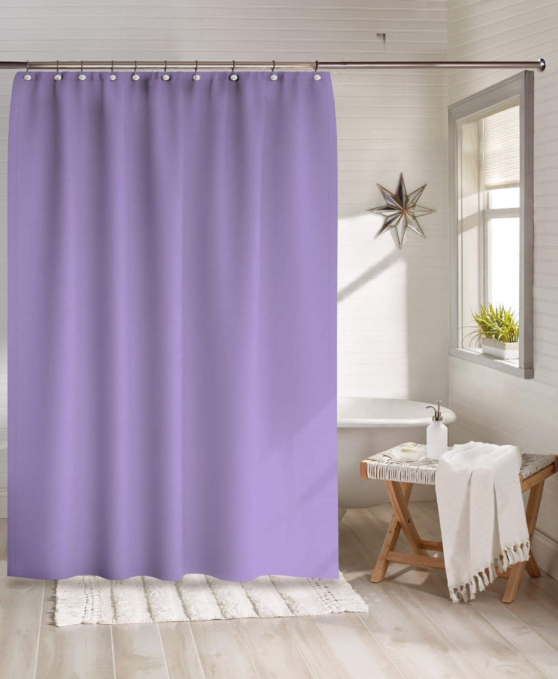 Eleven Group_Shower Curtain Purpule water proof 200 CM Length *280 CM width with 12 hooks
