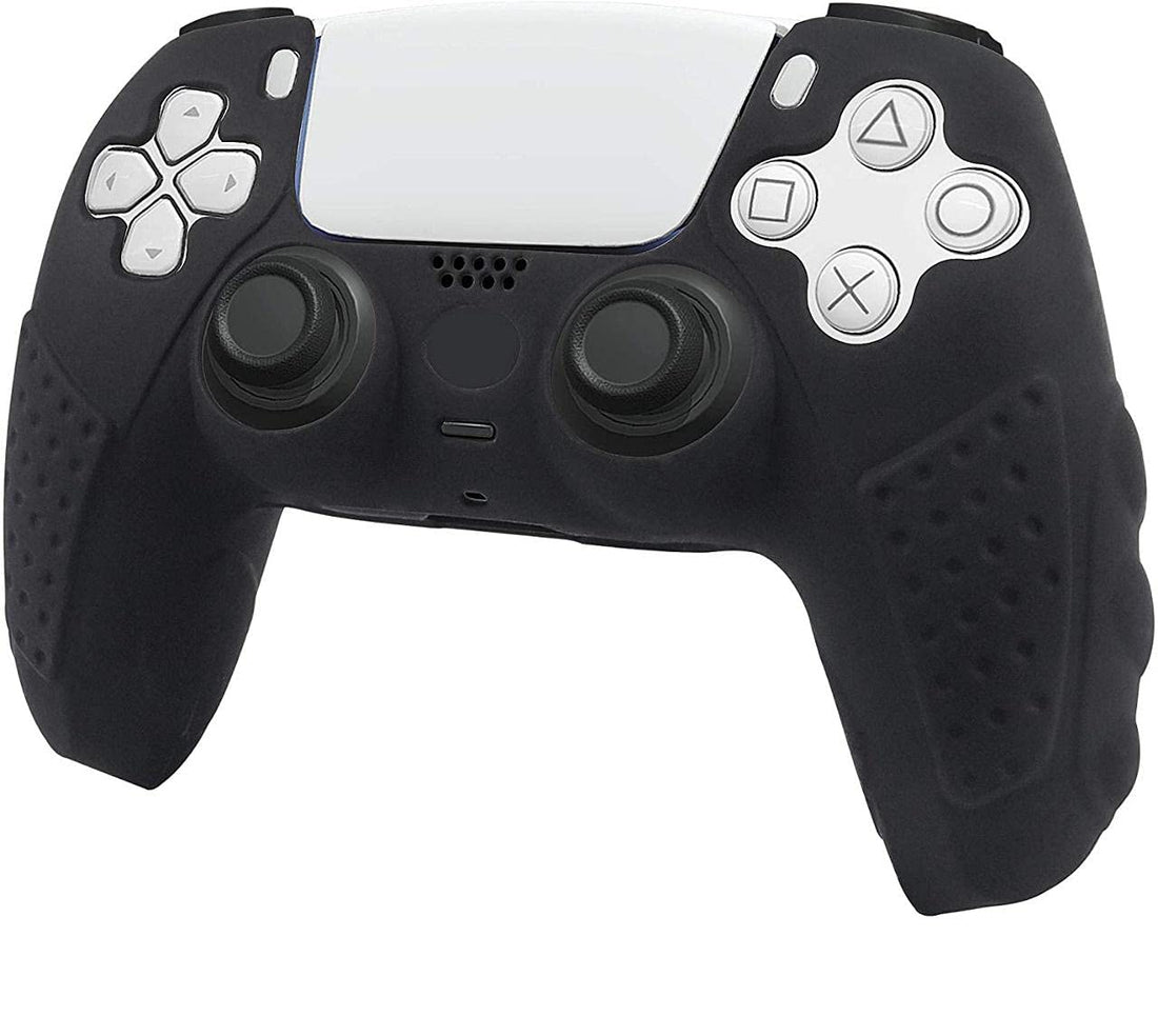 Anti-Slip Silicone Skin Protective Cover Case for Playstation 5 DualSense Wireless Controller - Black