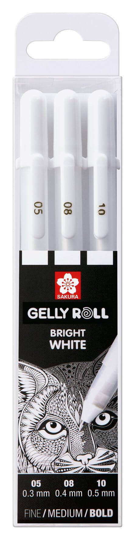 SAKURA Gelly Roll 3 Gelpennen Div Dictates - Wit, POXPGBWH3C Mix 05, 08, 10, White