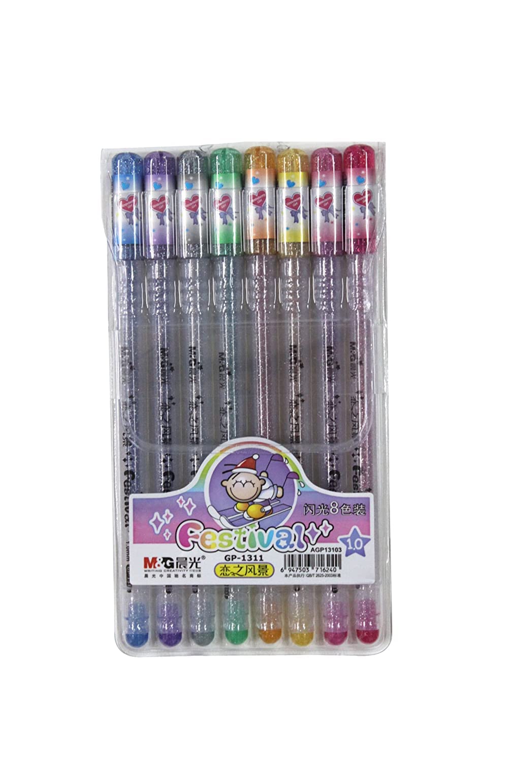 M&G 8 Colors Flash Gel Pen 1.0 mm - No:AGp13103