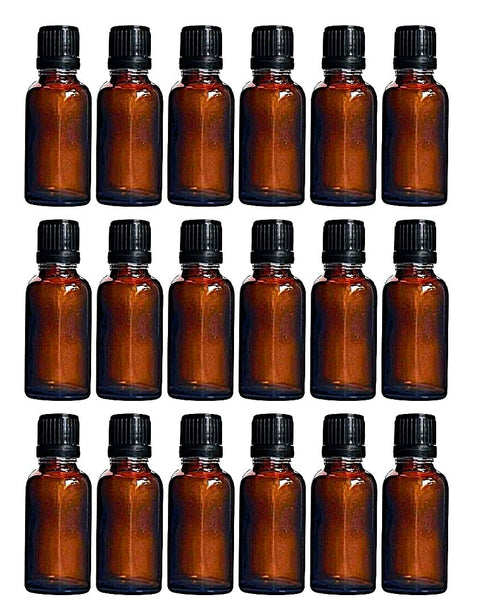 VOW 15ml Amber Glass Euro Dropper Bottle with Black Sleeve n Rubber Teat Leakproof Travel Bottle for Oils, Perfumes, Serums n Cosmetics_Pack of 18
