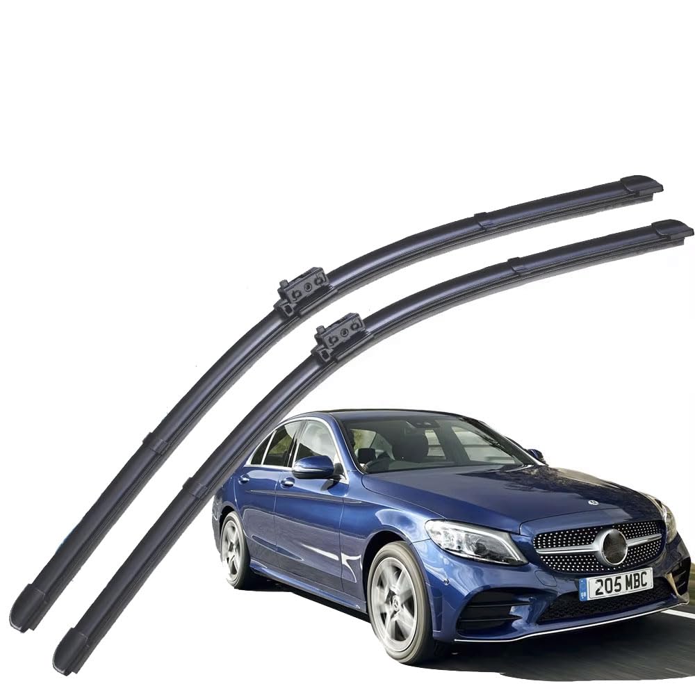 Windshield Wiper Blades Set of 2, Natural Rubber, Compatible with M-Benz (W205-22/22 Inch)