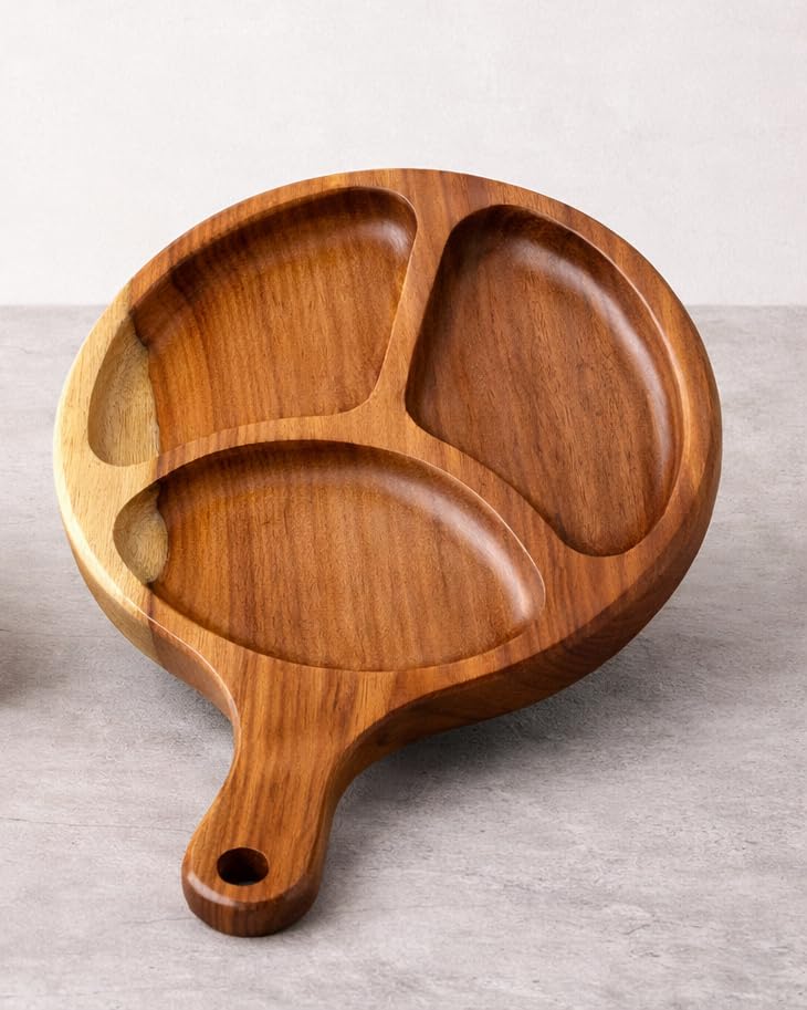 Hayah Wood - Wooden Flower Snack Plate - طبق سناكس وردة خشب