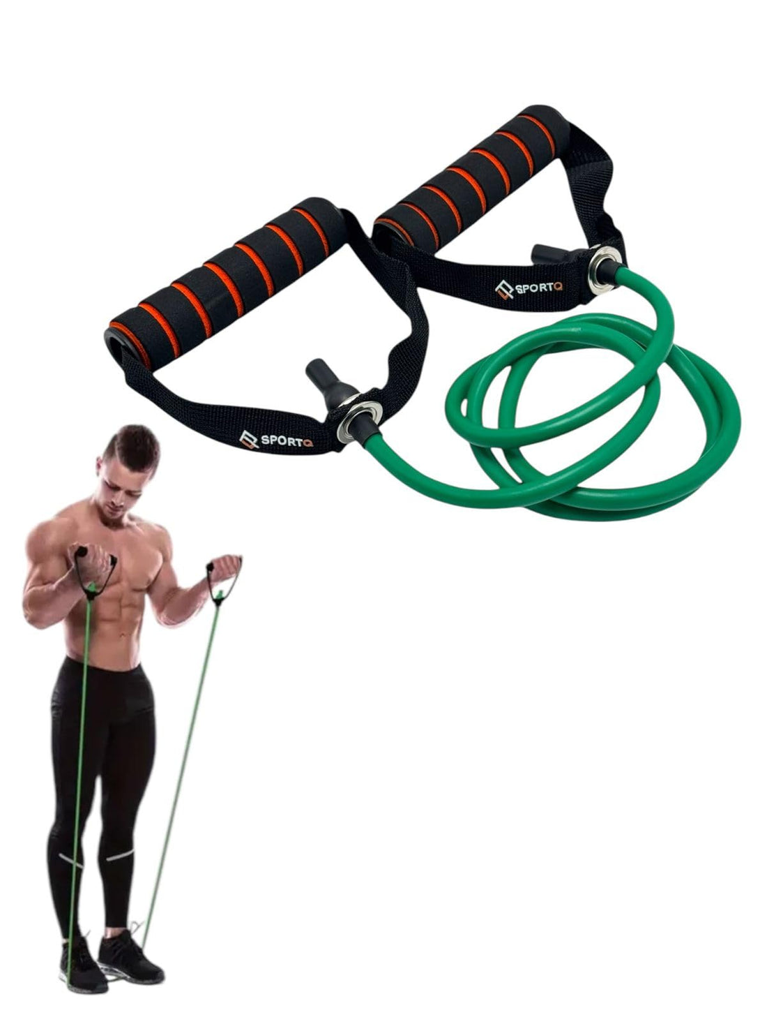 SportQWorkout Time Resistance Bands, Resistance Bands with Comfortable Handles, Yoga Tension Rope, Exercise Bands for Exercise, Stretch Bands for Physical Therapy