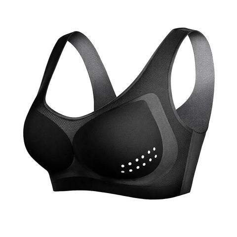 Women's Seamless Ice Silk Bra – Removable Cup Design with Breathable Elastic Mesh Material, Wireless for Comfortable Natural Support, Stylish Firm Back, Light and Soft for Workout