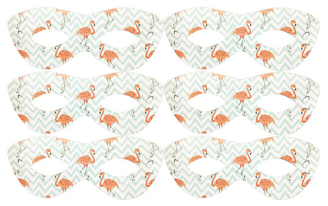 Paper Eye Mask FIAMINGO With Cat Eye Design For Party And Birthday Set Of 6 Pieces
