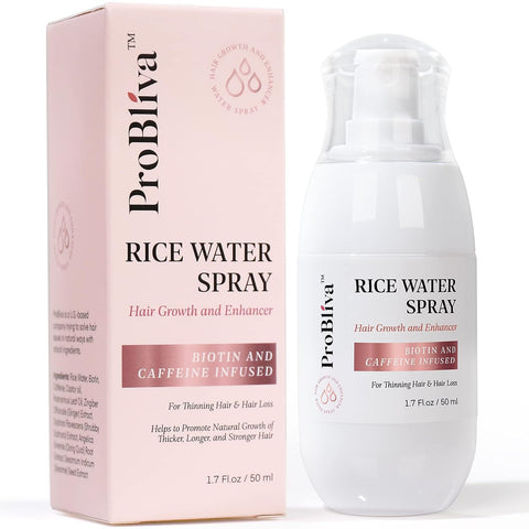 Hair Serum: Rice Water, Rosemary Oil, Castor Oil for Thicker, Longer and Fuller Hair - Hair Products for Women and Men With Biotin and Caffeine