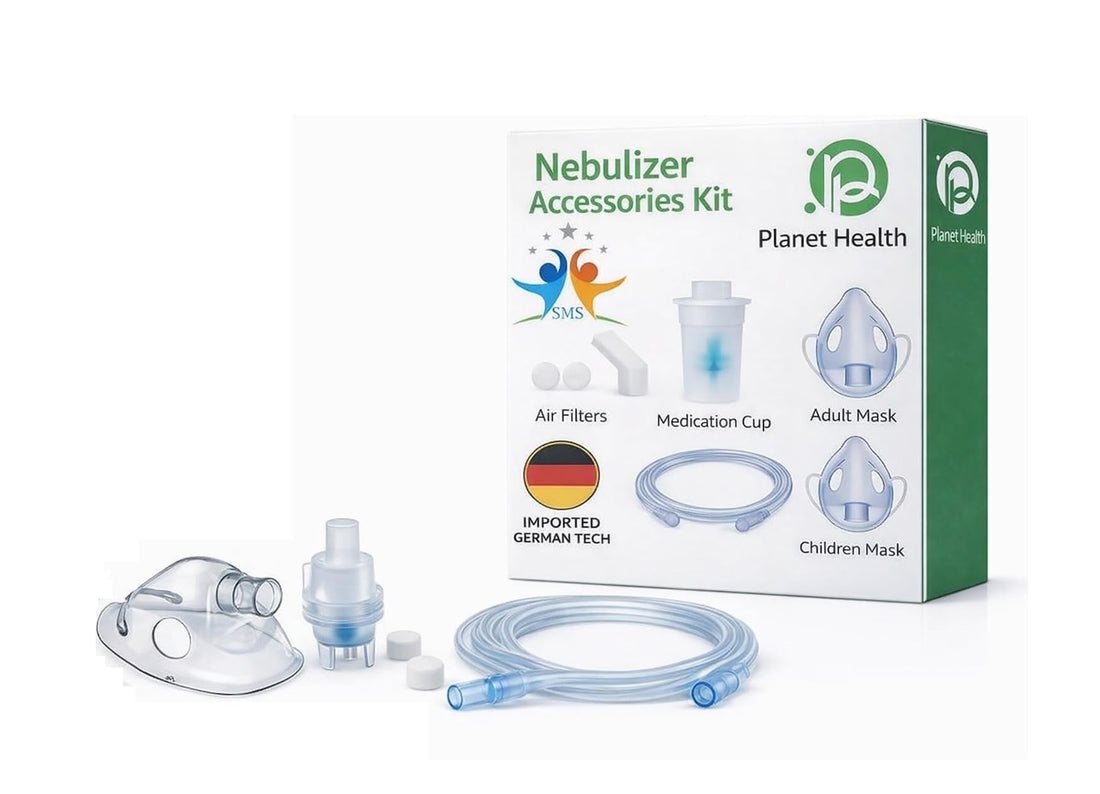 Nebulizer Accessories Kit, Includes Adult Mask, Child Mask, Medicine Cup, Air Filter, Air Tube