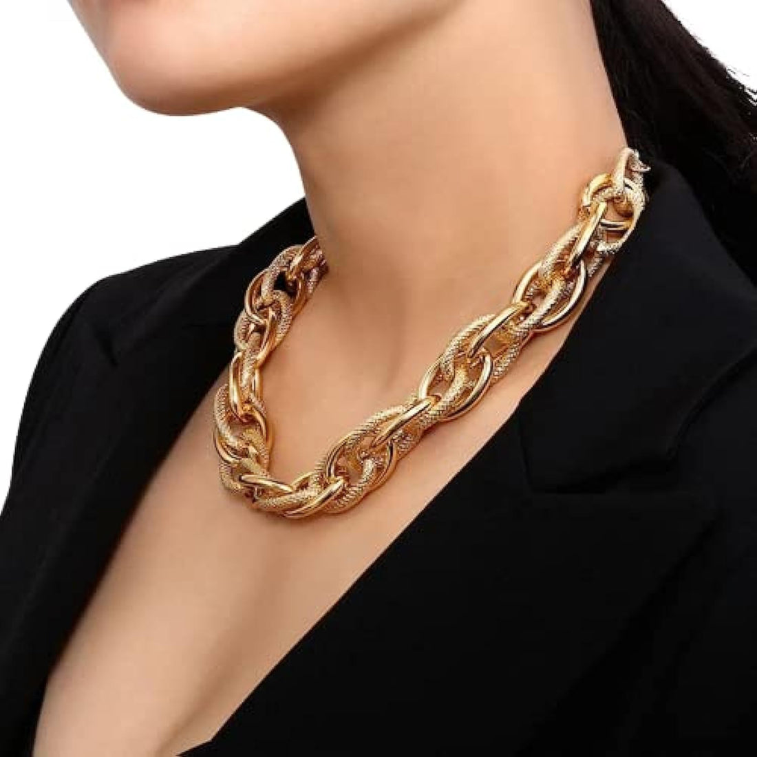 Generic Women's Gold Rose Gold Copper Chains1 Chinese Gold Necklace