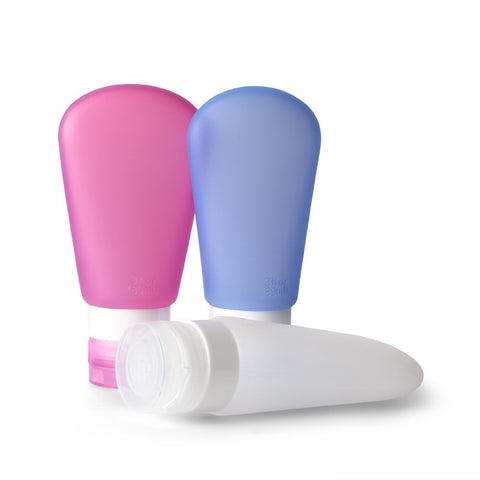Maharsh Travel Silicone Bottles Set - 90ml Portable Silicone Travel Bottle Lotion Shampoo Cosmetic Empty Mini Tub Containers Squeezable Bottle for Shower Gel, Liquide Soap,Toiletries, Multi color, 89