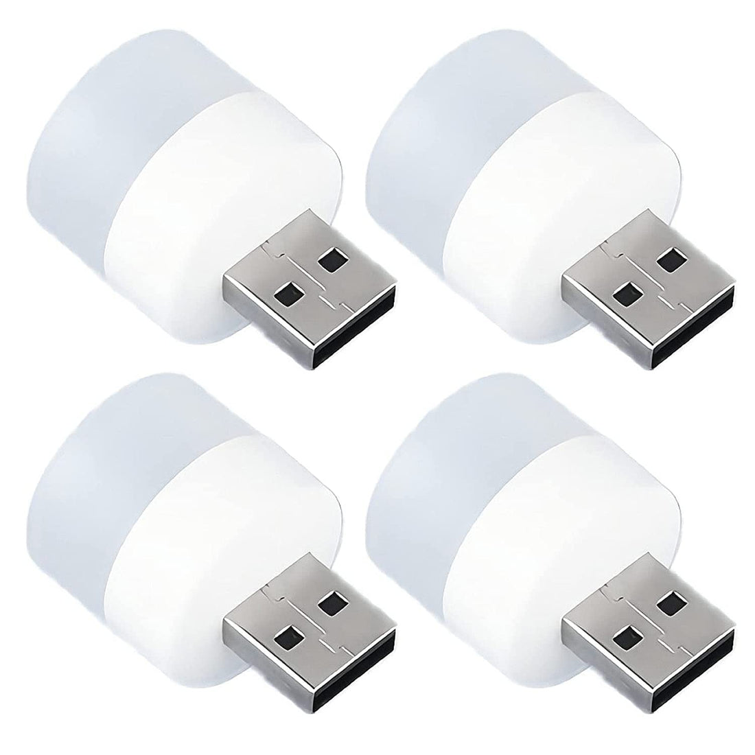 Stewit Plug-in Mini USB LED Night Light - Flexible Ambient Portable Bulb for Car, Indoor, Outdoor, Reading, Sleep (4 pcs)