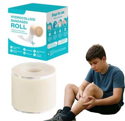 3MX5CM Hydrocolloid Bandages for Wound Care Dressing, Adhesive Roll DIY Size & Shape Pimple Patch Tape with Self-Adhesive for Burn, Blister, Acne Care