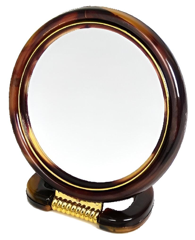 Beauty Tool - Sophisticated double-sided oval mirror fixed to stable stand for precision skincare, shaving, and makeup tasks (size-large)