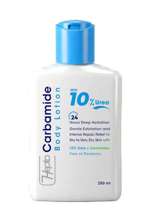 Hepta Carbamide Body Lotion with 10% Urea and Ceramides, 24-Hour Deep Hydration for Dry to Very Dry Skin, Paraben-Free, 250 ml